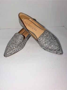 Cammila Silver "HiFive Glitter" Flats